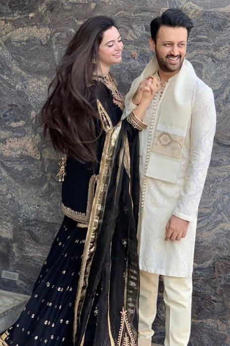 Picture of Atif Aslam and Sara Bharwana