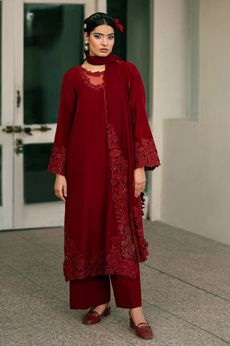 Picture of Cherry Red with Dupatta