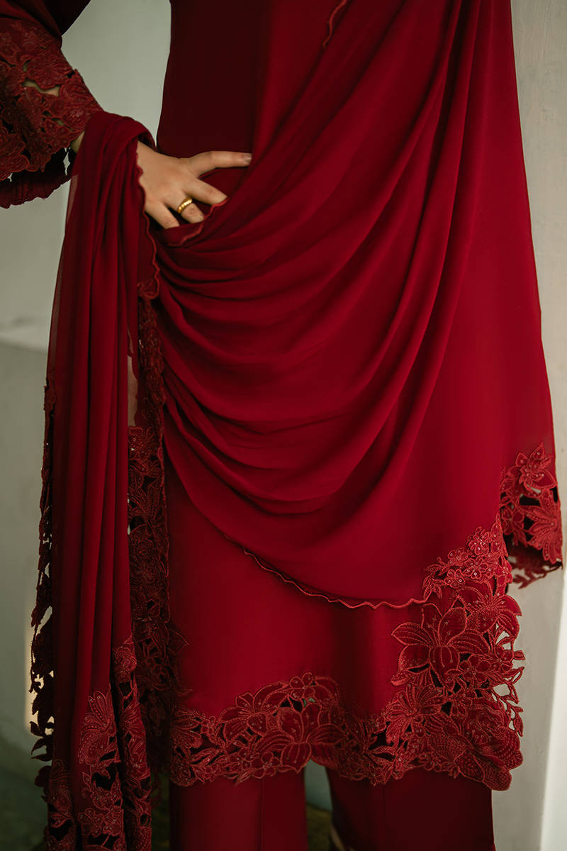 Picture of Cherry Red with Dupatta